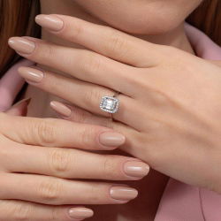 0,55 Karat Baget Pırlanta Yüzük - PR00646 - 5