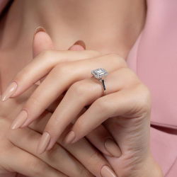0,55 Karat Baget Pırlanta Yüzük - PR00646 - 6