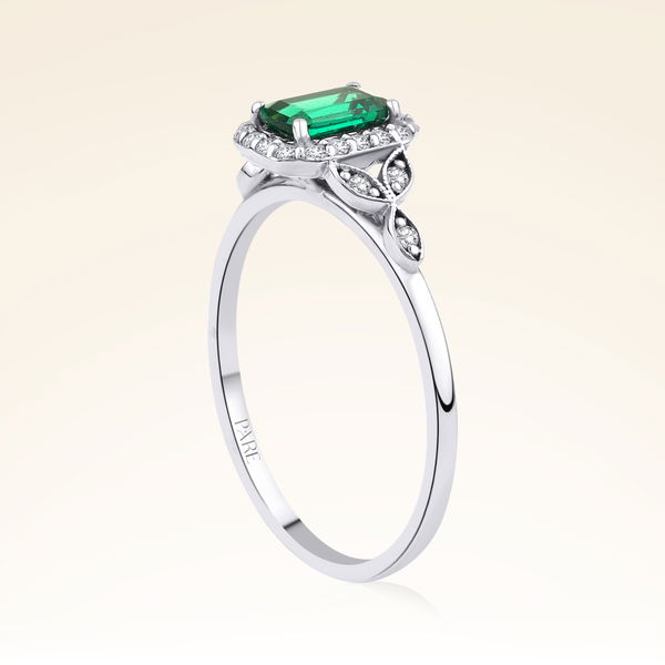 0,55 Karat Pırlanta Zümrüt Yüzük - Pare Pırlanta