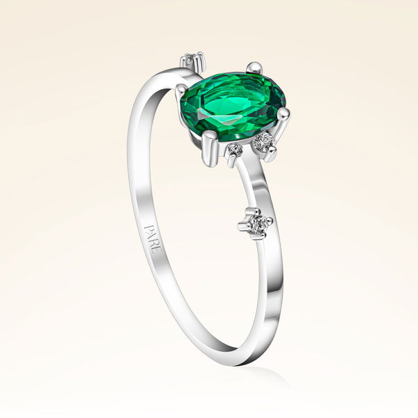 0,55 Karat Pırlanta Zümrüt Yüzük - Pare Pırlanta