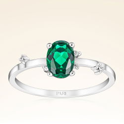 0,55 Karat Pırlanta Zümrüt Yüzük - PR00665 - 1
