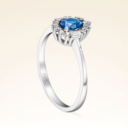 0,55 Karat Pırlantalı Safir Yüzük - PR00203 - 2