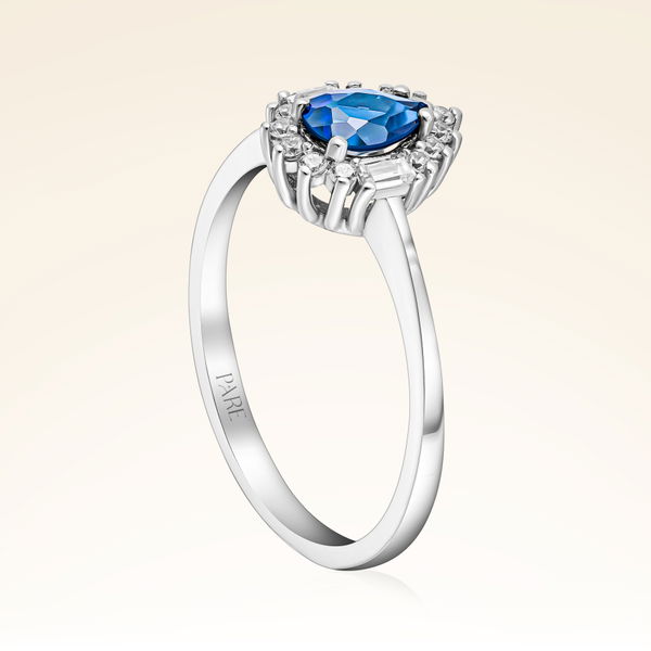 0,55 Karat Pırlantalı Safir Yüzük - Pare Pırlanta