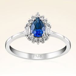 0,55 Karat Pırlantalı Safir Yüzük - PR00203 - 1