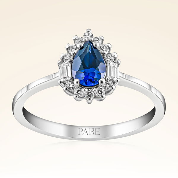 0,55 Karat Pırlantalı Safir Yüzük - Pare Pırlanta