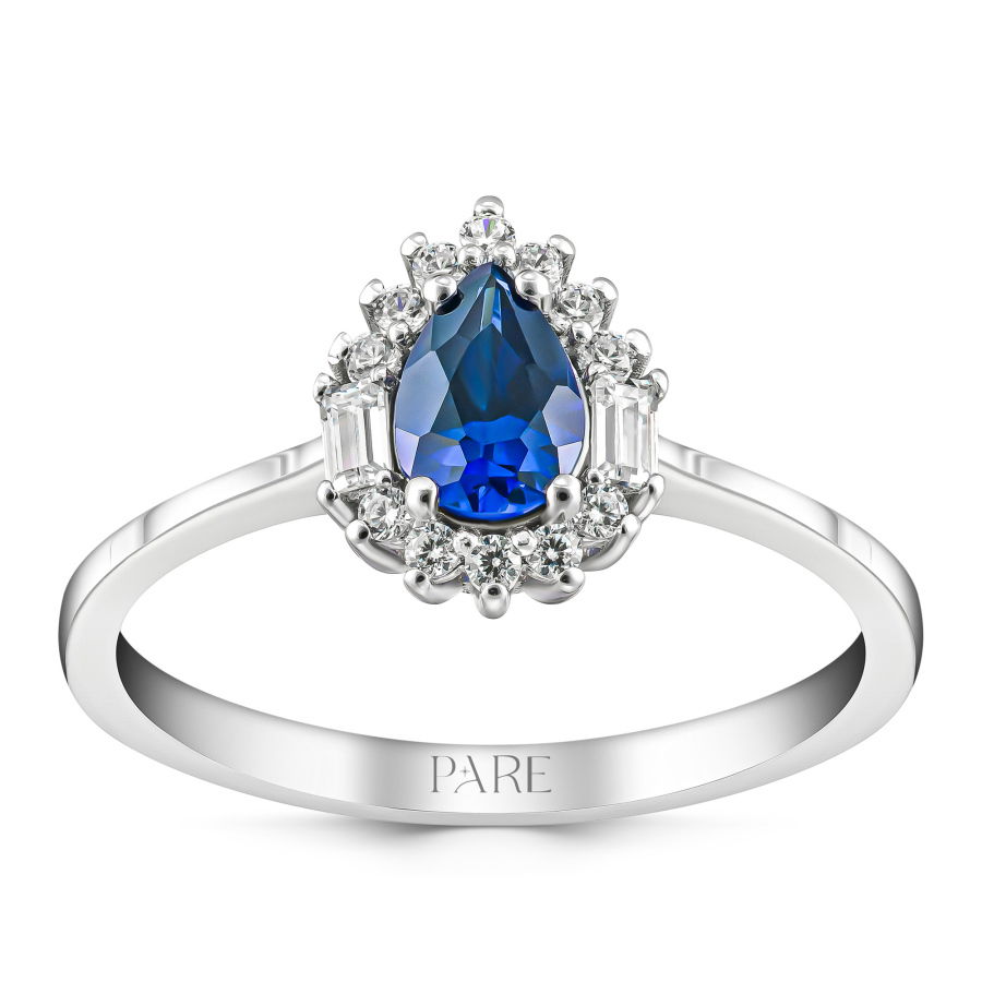 0,55 Karat Pırlantalı Safir Yüzük - PR00203 - 1