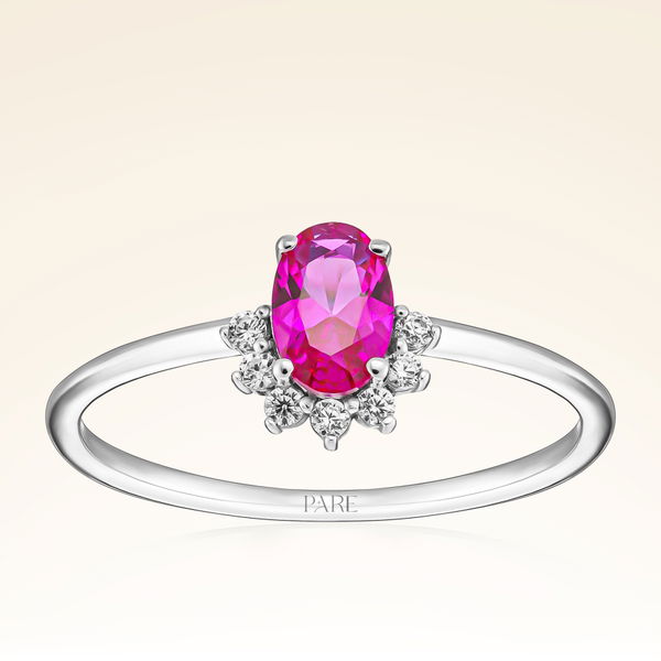 0,55 Karat Pırlantalı Yakut Yüzük - Pare Pırlanta