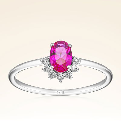 0,55 Karat Pırlantalı Yakut Yüzük - Pare Pırlanta