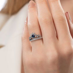 0,55 Karat Safir Pırlanta Yüzük - PR01014 - 4