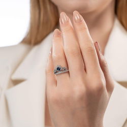0,55 Karat Safir Pırlanta Yüzük - PR01014 - 3