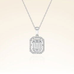 0,56 Karat Baget Pırlanta Kolye - 1