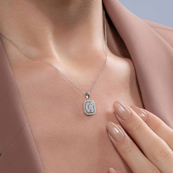 0,56 Karat Baget Pırlanta Kolye - Pare Pırlanta