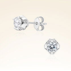 0,56 Karat Tektaş Pırlanta Küpe - 1