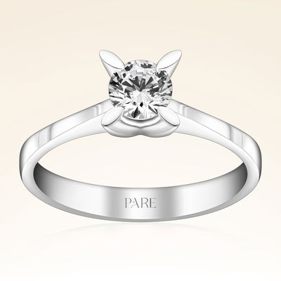 D Renk 0,57 Karat HRD Sertifikalı Tektaş Pırlanta Yüzük - Pare Pırlanta