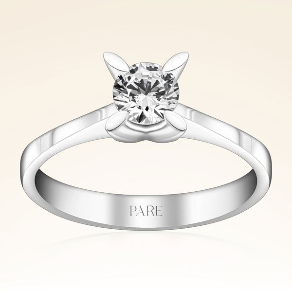 D Renk 0,57 Karat HRD Sertifikalı Tektaş Pırlanta Yüzük - Pare Pırlanta