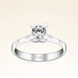 D Renk 0,50 Karat HRD Sertifikalı Tektaş Pırlanta Yüzük - 1