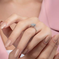 0,57 Karat Kolu Taşlı Baget Pırlanta Yüzük - PR00682 - 6