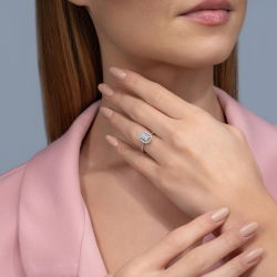 0,57 Karat Kolu Taşlı Baget Pırlanta Yüzük - PR00682 - 4