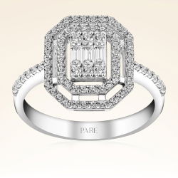 0,57 Karat Kolu Taşlı Baget Pırlanta Yüzük - PR00272 - 1