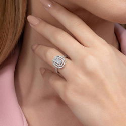 0,57 Karat Kolu Taşlı Baget Pırlanta Yüzük - PR00272 - 5