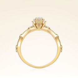 0,57 Karat Pırlanta Lotus Çiçeği Yüzük - 3