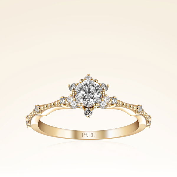 0,57 Karat Pırlanta Lotus Çiçeği Yüzük - Pare Pırlanta