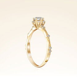 0,57 Karat Pırlanta Lotus Çiçeği Yüzük - 2