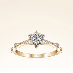 0,57 Karat Pırlanta Lotus Çiçeği Yüzük - 1