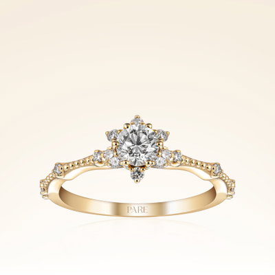 0,57 Karat Pırlanta Lotus Çiçeği Yüzük - Pare Pırlanta