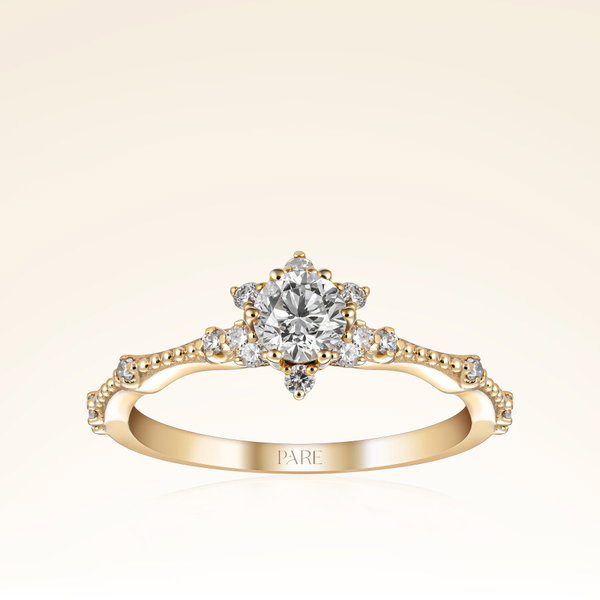 0,57 Karat Pırlanta Lotus Çiçeği Yüzük - Pare Pırlanta