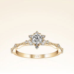 0,57 Karat Pırlanta Lotus Çiçeği Yüzük - 1