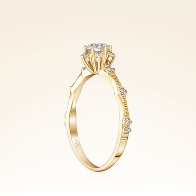 0,57 Karat Pırlanta Lotus Çiçeği Yüzük - Pare Pırlanta