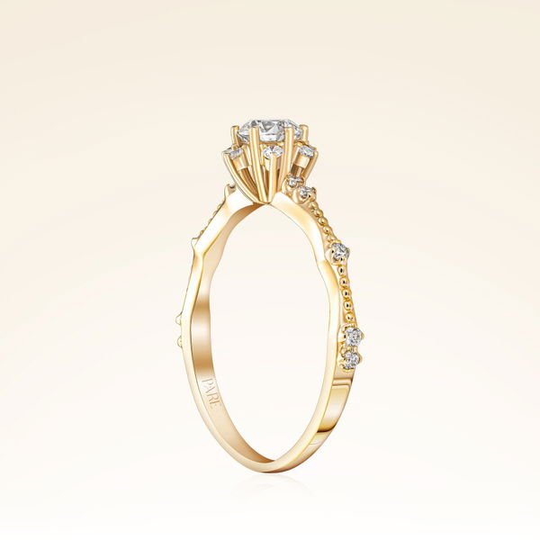 0,57 Karat Pırlanta Lotus Çiçeği Yüzük - Pare Pırlanta