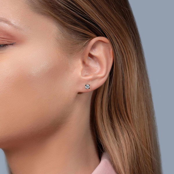 0,57 Karat Tektaş Pırlanta Küpe - Pare Pırlanta