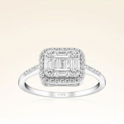 0,58 Karat Kolu Taşlı Baget Pırlanta Yüzük - 1