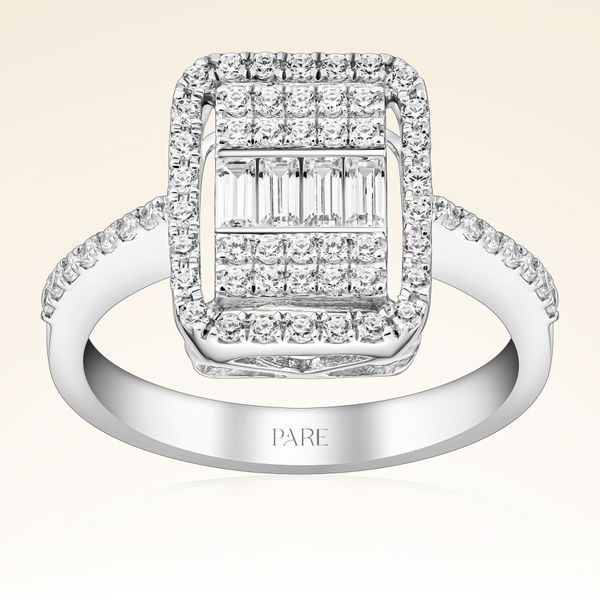 0,58 Karat Kolu Taşlı Baget Pırlanta Yüzük - Pare Pırlanta