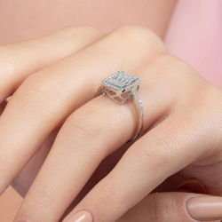 0,58 Karat Kolu Taşlı Baget Pırlanta Yüzük - PR00219 - 7