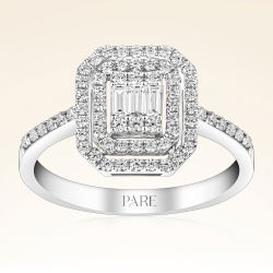 0,58 Karat Kolu Taşlı Baget Pırlanta Yüzük - PR00184 - 1