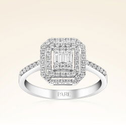 0,58 Karat Kolu Taşlı Baget Pırlanta Yüzük - 1