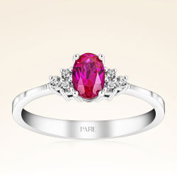 0,58 Karat Pırlanta Yakut Yüzük - PR00138 - 1