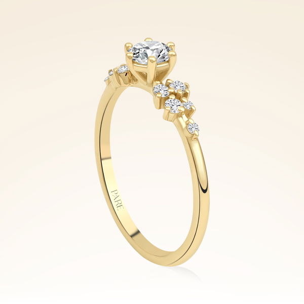 0,58 Karat Pırlanta Vintage Sarı Yüzük - Pare Pırlanta