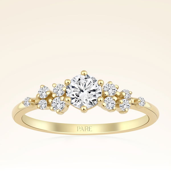 0,58 Karat Pırlanta Vintage Sarı Yüzük - Pare Pırlanta