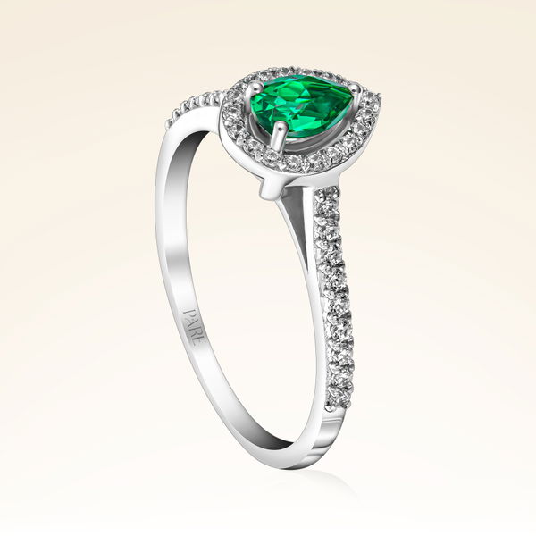 0,59 Karat Pırlanta Zümrüt Yüzük - Pare Pırlanta