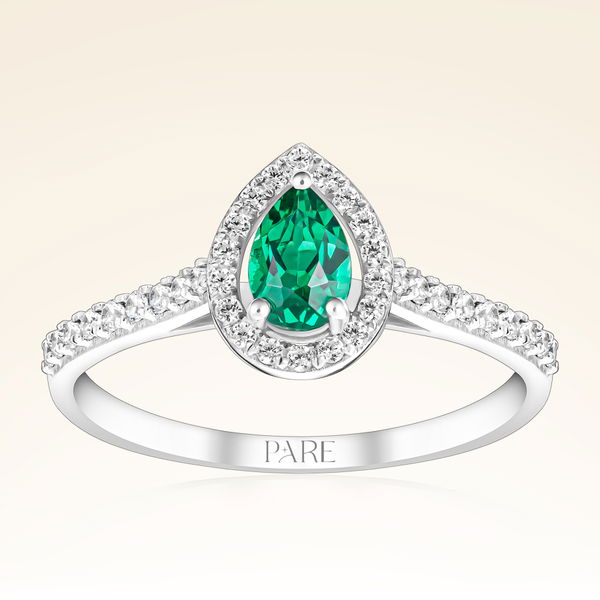0,59 Karat Pırlanta Zümrüt Yüzük - Pare Pırlanta