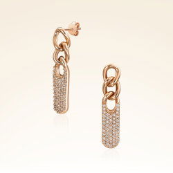 0,59 Karat Pırlantalı Rose Trend Küpe - 1