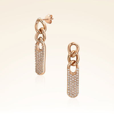 0,59 Karat Pırlantalı Rose Trend Küpe - Pare Pırlanta