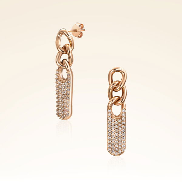 0,59 Karat Pırlantalı Rose Trend Küpe - Pare Pırlanta