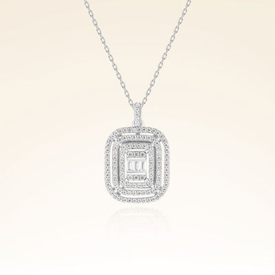 0,60 Karat Baget Pırlanta kolye - Pare Pırlanta