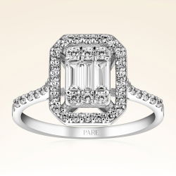 0,60 Karat Baget Pırlanta Yüzük - PR00663 - 1