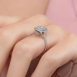 0,60 Karat Baget Pırlanta Yüzük - PR00663 - 7